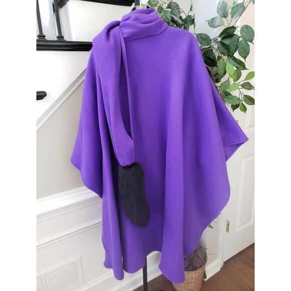 Vintage Kathleen For Sweet Herb Cape Top One Size Purple Hook & Eye Front - Picture 9 of 14